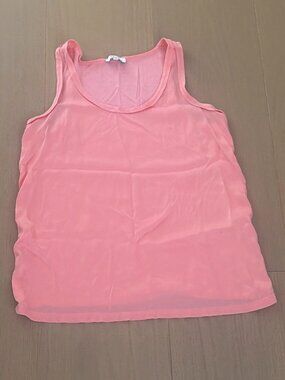 REISS Silk-Front Cami Top in Coral Size XS